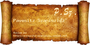 Pavesitz Szaniszló névjegykártya